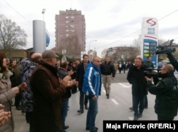 Marko Gjuriq në veri të Kosovës më 2016, kur është hapur një pikë për karburante e kompanisë NIS.