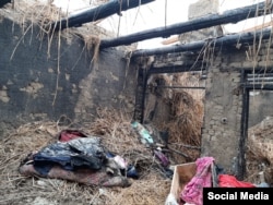 Остатки сгоревшего дома в Кызылорде, 18 февраля 2021 года.