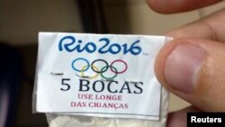 Un pachet cu cocaină, ștampilat cu însemnele olimpice, dintr-o serie confiscate de poliția braziliană