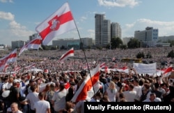 Во время «Марша свободы» в Минске. Беларусь, 16 августа 2020 года