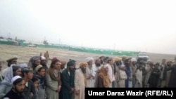 Some of the displaced Mehsud tribesmen in Bakkakhel displacement camp in northwestern Pakistan.