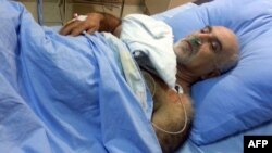 Armenia -- Presidential candidate, head of the Union for National Self-Determination, Paruyr Hayrikian lies in bed in a hospital room in Yerevan, 01Feb2013.