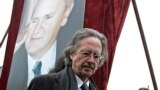 SERBIA - Peter Handke is seen before his speach at the rally just before the funeral of late Serbian leader Slobodan Milosevic,in his native town of Pozarevac, Saturday, March 18 2006