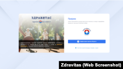 Početna web strana platforme Zdravitas