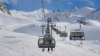 Ski lifts on an Austrian ski slope.