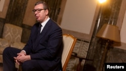 Predsjednik Srbije Aleksandar Vučić tokom intervjua sa Reutersom 4. februara 2026. 