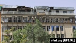 The damage caused by a suicide attack on August 22 in Kabul.