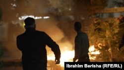Some protesters threw fireworks toward the parliament building and the main road nearby was blocked late on October 5.