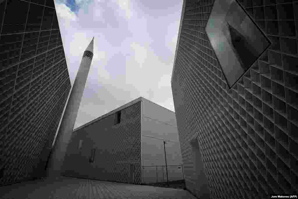 The minaret and buildings of Slovenia&#39;s first mosque, designed by the Bevk Perovic Arhitekti architecture firm, in Ljubljana. Slovenia&#39;s first mosque opened its doors in the capital, Ljubljana, on February 3, more than 50 years after the initial request to build it was made. (AFP/Jure Makovec) &nbsp;