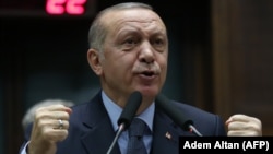 Թուրքիայի նախագահ Ռեջեփ Էրդողանը ելույթ է ունենում իր «Արդարություն և զարգացում» կուսակցության խորհրդարանական խմբակցության հետ հանդիպմանը, Անկարա, 8-ը հունվարի, 2019թ․