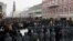 Police block off a street during a rally in support of jailed Russian opposition leader Aleksei Navalny in Kazan on January 23. 