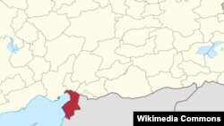 Фрагмент карты с изображением провинции Хатай на юго-востоке Турции.