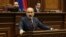 Armenin Prime Minister Nikol Pashinian appears in parliament on May 3.