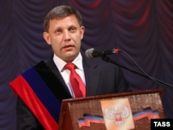 Zakharchenko is sworn in as the head of the self-proclaimed Donetsk People’s Republic on November 4, 2014.