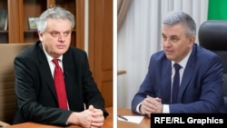 Colaj foto: Vicepremierul moldovean pentru reintegrare, Oleg Serebrian, și liderul separatist de la Tiraspol, Vadim Krasnoselski. Notă: cei doi nu s-au întâlnit niciodată