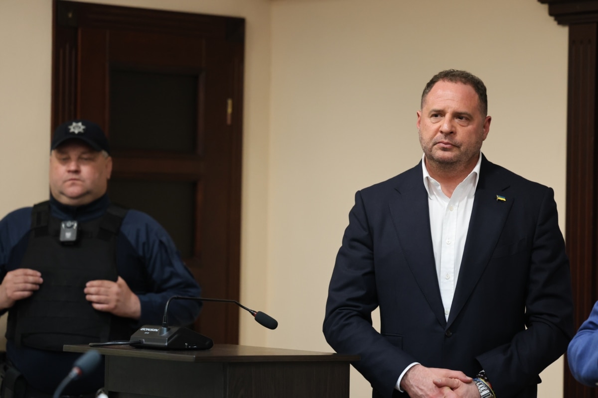 A court hearing on a pretrial restriction for Andriy Yermak. Kyiv, May 12, 2026.
