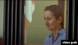 Gazetarja nga Gjeorgjia, Mzia Amaglobeli, gjatë një seance gjyqësore.