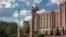 Clădirea Sovietului Suprem din Tiraspol, așa-numitul organ legislativ al regiunii transnistrene.