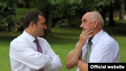 Moldovan Prime Minister Vlad Filat (left) and the leader of the self-proclaimed Transdniestrian republic, Igor Smirnov, meeting in Bad Reichenhall, Germany, on September 9.