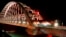 UKRAINE - Russian passenger train on the Kerch bridge, 25Dec2019