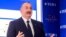 Azerbaijani President Ilham Aliyev speaks at the Villa d'Este on Lake Como in Cernobbio, northern Italy, on September 6.