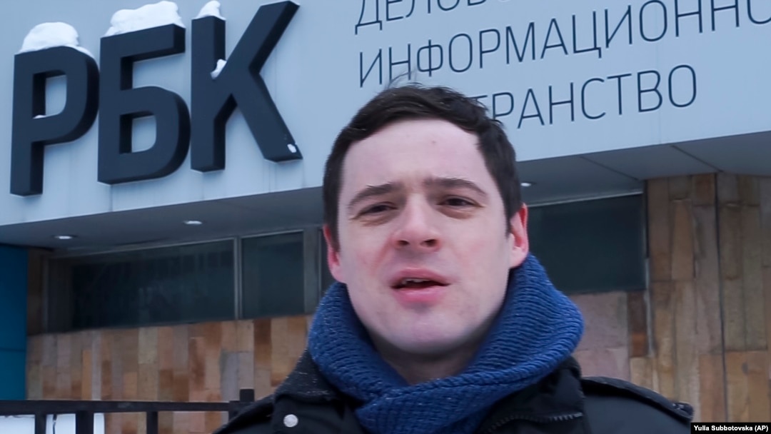 Jurnalistul Andrei Zaharov, într-un interviu acordat pentru Associated Press, la Moscova, în februarie 2018. 
