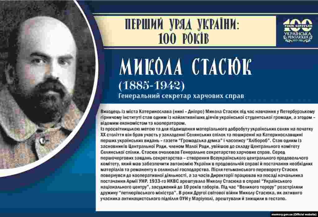 Микола Стасюк, генеральний секретар харчових справ