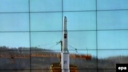 Солтүстік Корея ұшырған зымырандардың бірі (Көрнекі сурет).