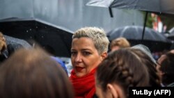 Marija Kalesnikava na protestima u Minsku, 6. septembar