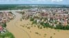 An aerial view shows the town of Brcko in northern Bosnia-Herzegovina on May 18.