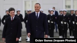 Ceremonia oficială organizată la Palatul Prezidențial la debutul vizitei oficiale a președintelui României, Nicușor Dan, la omologul sau polonez, Karol Nawrocki.