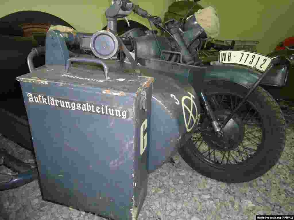 A World War II-era German BMW R12 motorcycle