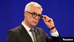 Иван Корчок по време на телевизионен дебат преди изборите в Братислава