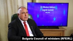 Бойко Борисов по време на видеоконферентната връзка на лидерите на ЕС за Западните Балкани