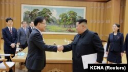 Встрече лидера КНДР Ким Чен Ына с делегацией из Южной Кореи, 6 марта 2018 года 