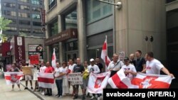 Акция протеста у Генконсульства Беларуси в Нью-Йорке. Архивное фото