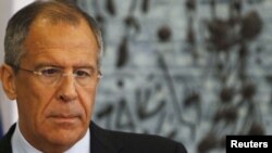 Israel -- Russian Foreign Minister Sergei Lavrov at a press conference in Jerusalem, 29Jun2010