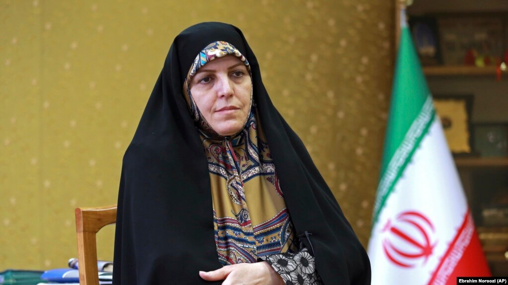 Shahindokht Molaverdi, a top adviser to Iran’s president on human rights, gives an interview to The Associated Press at her office in Tehran, September 8, 2018.