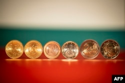 Болгарские монеты евро разного достоинства