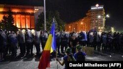 La protestul antiguvernamental de la București, 10  august 2018. 