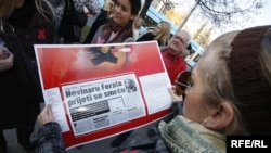 Sa protesta novinara u Zagrebu, krajem 2009.