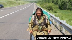 Шаман Александр Габышев в начале своего путешествия марте 2019 года