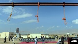 File photo of Nooses hanging at the site of executions in Pul-e-Charkhi prison on the outskirts of Kabul.