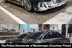 Automobil Audi A8 koji pripada beloruskom Počasnom konzulata u Bosni i Hercegovini, a u kojem je pronađen pištolj na graničnom prelazu Šćepan Polje, Crna Gora, 26. mart 2026.