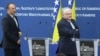 Armenia - Foreign Minister Edward Nalbandian (R) and his Bosnian counterpart Igor Crnadak arrive for a news conference in Yerevan, 30Aug2017.