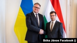 Taras Kachka ukrán miniszterelnök-helyettes Bóka János uniós ügyekért felelős miniszterrel