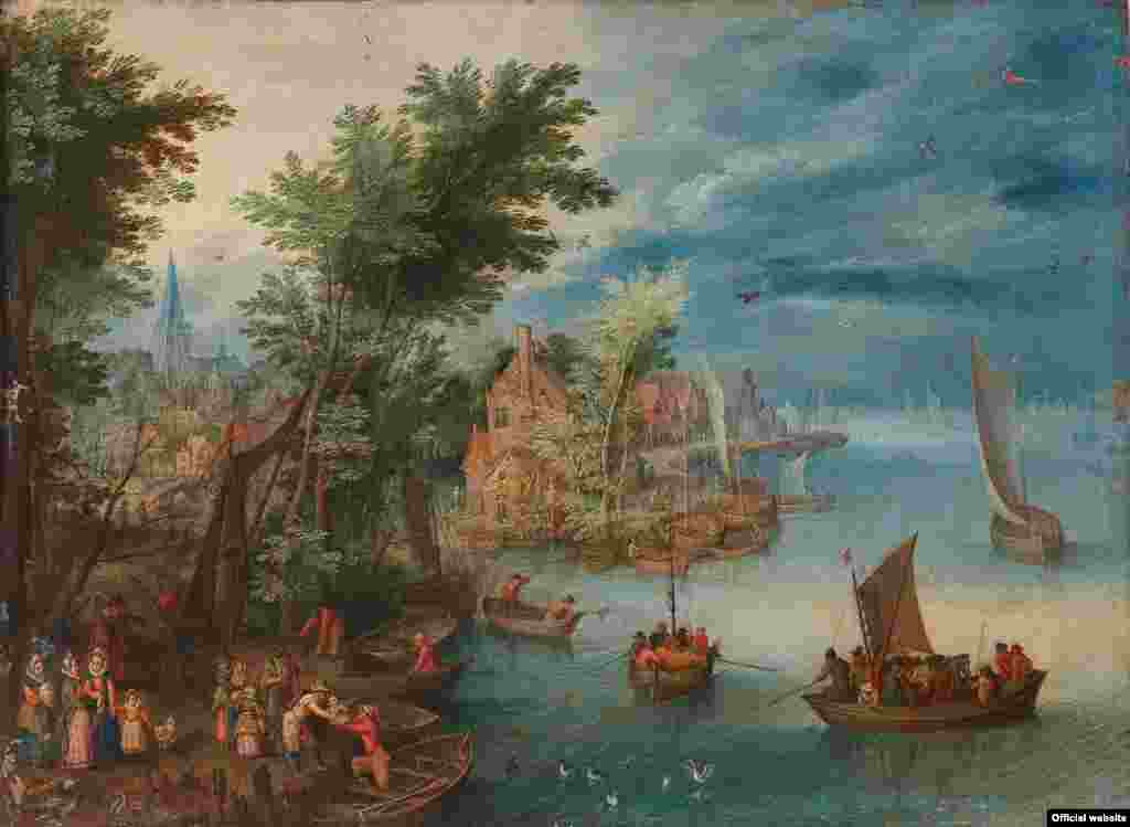 Jan Brueghel cel Tânăr (1601&ndash;1678) Peisaj cu râu, cca 1630