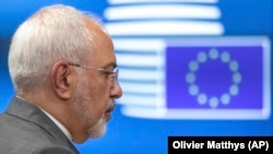 Iranian Foreign Minister Javad Zarif arrives for a meeting of the foreign ministers from Britain, France and Germany and EU foreign policy chief Federica Mogherini, at the Europa building in Brussels, Tuesday, May 15, 2018. File photo