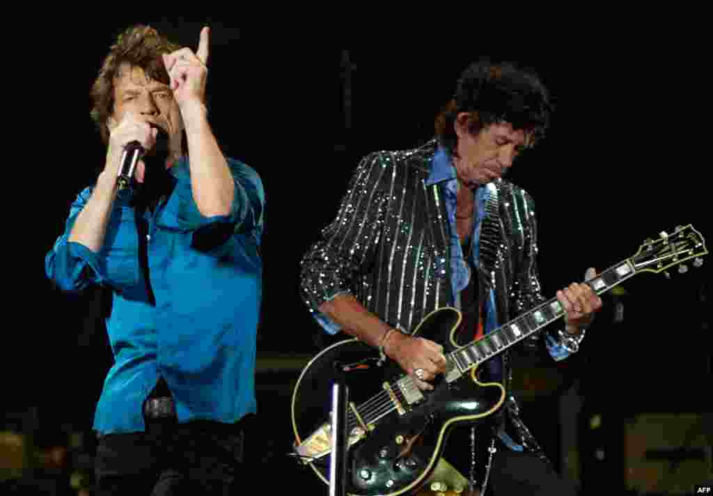 The Stones perform near the Adriatic town of Budva in Montenegro in July 2007.