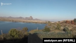 Armenia - A view from a border willage in Tavush province of a reservoir on the border with Azerbaijan, November 1, 2020.